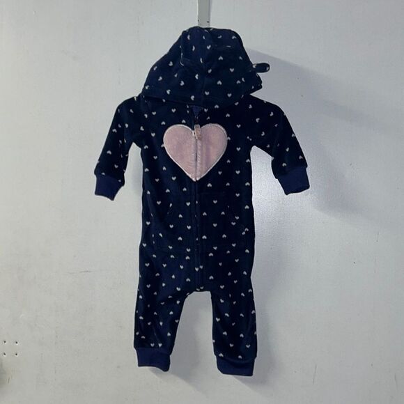 6m carters fleece heart jumpsuit - Picture 1 of 2